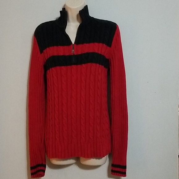 Tommy Hilfiger jeans women's red & black sweater - Picture 3 of 17